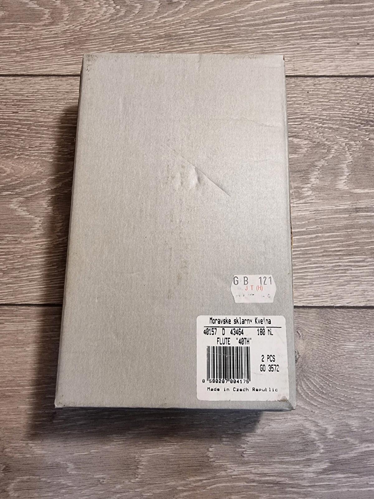 Vintage BOHEMIA Crystal Glass Made In Czech Republic 40th Anniversary